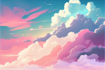 Wall Mural - Pastel color of sky background. Illustration graphic design. Generative AI