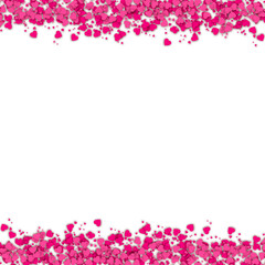 Wall Mural - Love valentine background with pink petals of hearts on transparent background. Vector banner, postcard, background.The 14th of February. PNG image	