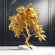 Luxurious elm tree with gold and marble