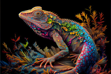 Wall Mural - Lizard Hyperdetailed Art