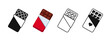 © ti555design - Chocolate bar vector set. Outline and flat chocolate icon