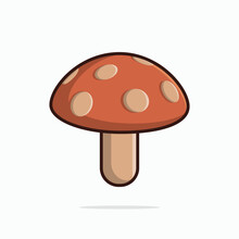 Orange Amanita Mushrooms Vector Illustration