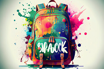 Wall Mural - Back to school colorful vector concept. Cartoon illustration