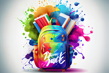 Wall Mural - Back to school colorful vector concept. Cartoon illustration