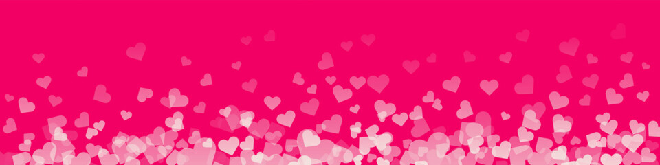 Wall Mural - Valentines day background design with white heart stickers scattered on pink background. Vector background EPS 10