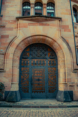 Wall Mural - entrance to the medieval monastery