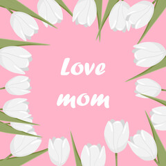  Happy Mother's Day greeting card design. Vector illustration . suitable for greeting card or invitation. Love mom