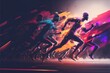 © Rieth - Illustration of Stylized athletes running - Created with Generative Ai Technology