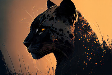 Wall Mural - Panther illustration artwork