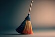Beautiful broom isolated neutral background, concept of White Balance and Minimalism, created with Generative AI technology