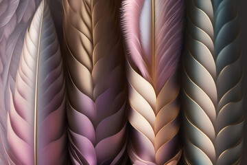 Wall Mural - Generative AI:  Abstract feathers background, feather texture wallpaper