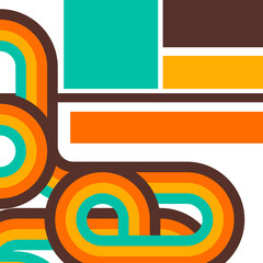 Aufkleber - Abstract retro background, digital lines and circles, design70s, vector.