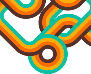 Aufkleber - Abstract retro background, digital lines and circles, design70s, vector.