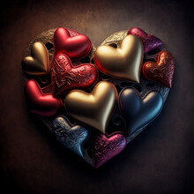Heart Shaped Chocolates. Generative Ai