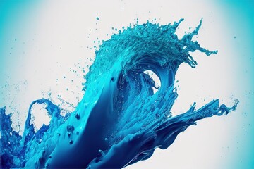  a blue wave of water with a light blue sky in the background of the image is a blue sky with a light blue background and a light blue sky.  generative ai