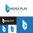© Jahid - Simple Media play logo. Vector Illustration.Minimal Icon style. Black and white color.Unique, elegant, modern.