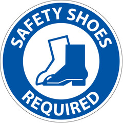 Label Floor Sign, Safety Shoes Required