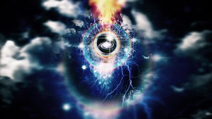 Wall Mural - eye of god in vivid universe