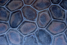 Blue Brown Stone Wall, Imitates A Tortoise Shell, Background