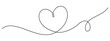 Heart line drawing ribbon in vector doodle sketch. Wedding, Valentine day love heart scribble line background