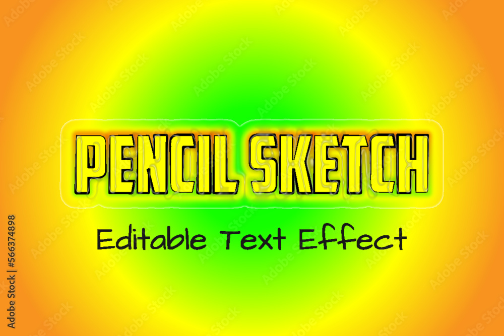 Text effect design, Pencil Sketch text effect design, editable vector ...