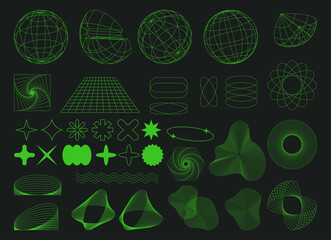 Wall Mural - set of abstract geometric shapes trending futuristic line design elements, infographic shapes. moder