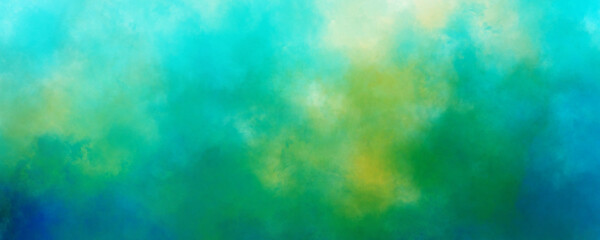 Wall Mural - abstract blue green and yellow background bright color grungy mist wallpaper texture with fog haze o