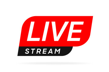 Poster - Live streaming icon. Live stream icons. Video broadcasting icon. Red live symbol for TV, news, movies, shows, webinar. Online stream icons.
