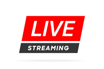 Poster - Live streaming icon. Live stream icons. Video broadcasting icon. Red live symbol for TV, news, movies, shows, webinar. Online stream icons.