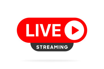 Poster - Live streaming icon. Live stream icons. Video broadcasting icon. Red live symbol for TV, news, movies, shows, webinar. Online stream icons.