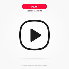 Poster - 3D play button icon. Video play symbol. Start sign. Pause icon. Player logo button. Play music or sound vector element for UI UX, website, mobile app.