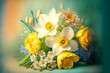 Spring daffodil flowers - Generative AI