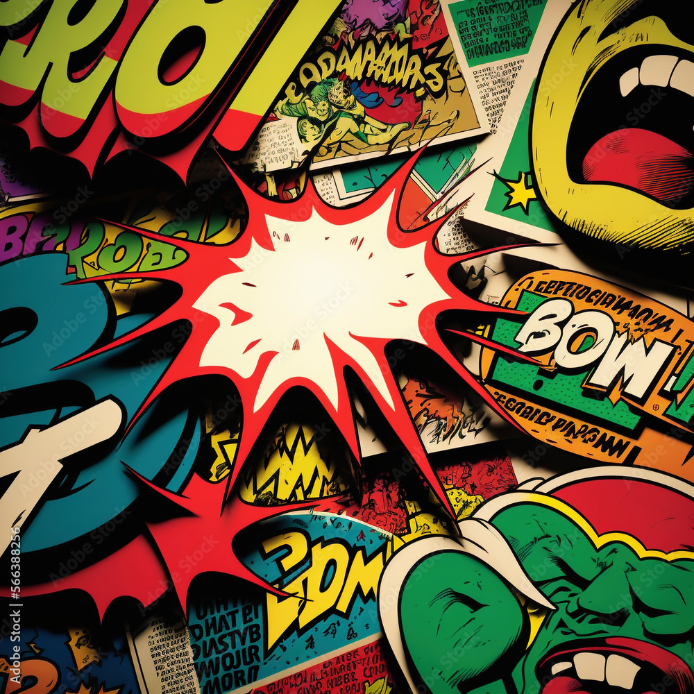 Comic Book Wallpaper, Colorful Stock Illustration | Adobe Stock