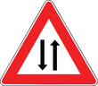 Street DANGER Sign. Road Information Symbol. Traffic in both directions