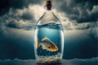 Fish inside a bottle (generative AI)
