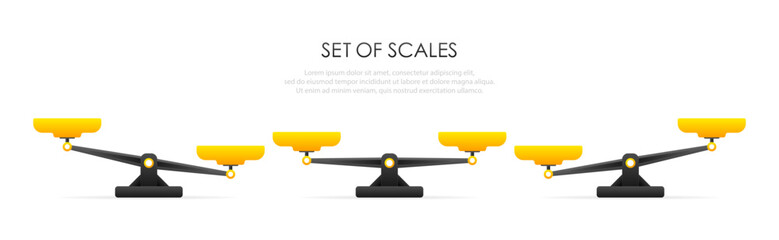 Wall Mural - vector of set of different scales in a flat style on white background. vector illustration.