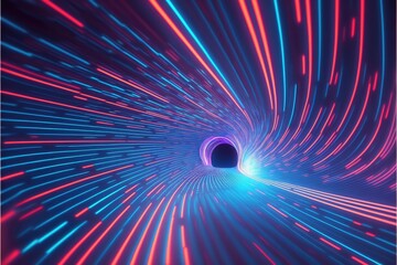 Canvas Print - Data flow tunnel abstract background