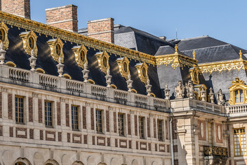 Sticker - Architectural fragments of Chateau de Versailles (Palace of Versailles) near Paris: Palace Versailles was a royal chateau. Versailles, Paris, France.