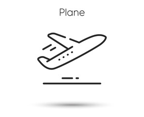 Wall Mural - Plane line icon. Airport jet sign. Take off airplane symbol. Illustration for web and mobile app. Line style travel plane icon. Editable stroke airport transport. Take-off airplane icon. Vector