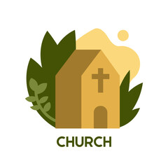 Wall Mural - Church icon. Cartoon Creative Church icon for web design, templates, infographics and more