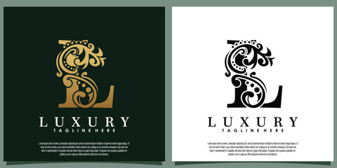 luxury logo design with initial letter L