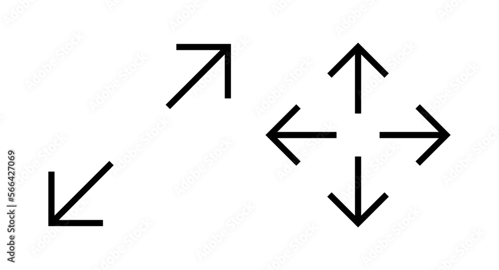 Fullscreen Icon vector illustration. Expand to full screen sign and symbol. Arrows symbol