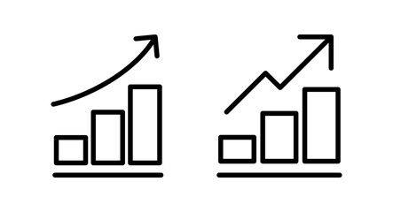 Growing graph Icon vector illustration. Chart sign and symbol. diagram icon