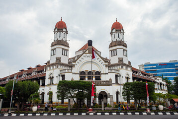 Lawang Sewu, a historical and iconic heritage building in Semarang, Central Java, Indonesia. Art Deco architecture build in colonial era.