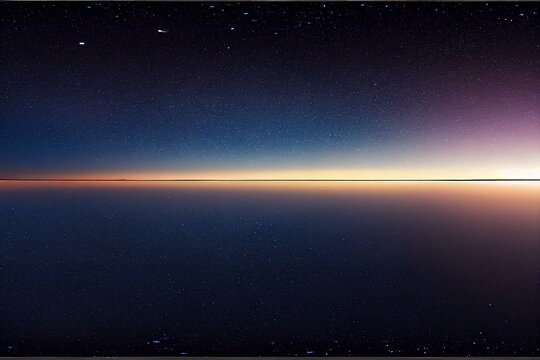 dark blue sky after sunset with beautiful awesome sky with moon and milky way. seamless hdri panoram