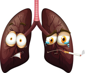 Poster - Human lungs with face expression