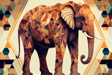 Wall Mural - Elephant in Rajasthani Style art