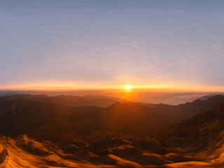 Wall Mural - a panoramic view of a natural wonder, with the sun rising over the horizon