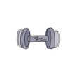 Single continuous line drawing dumbbells flat icon. Thin line signs for design logo, visit card. Outline symbol for web design or mobile app. Dumbbells outline pictogram. One line draw graphic vector
