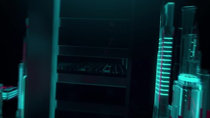 Wall Mural - RFOX with digital technology hitech concept